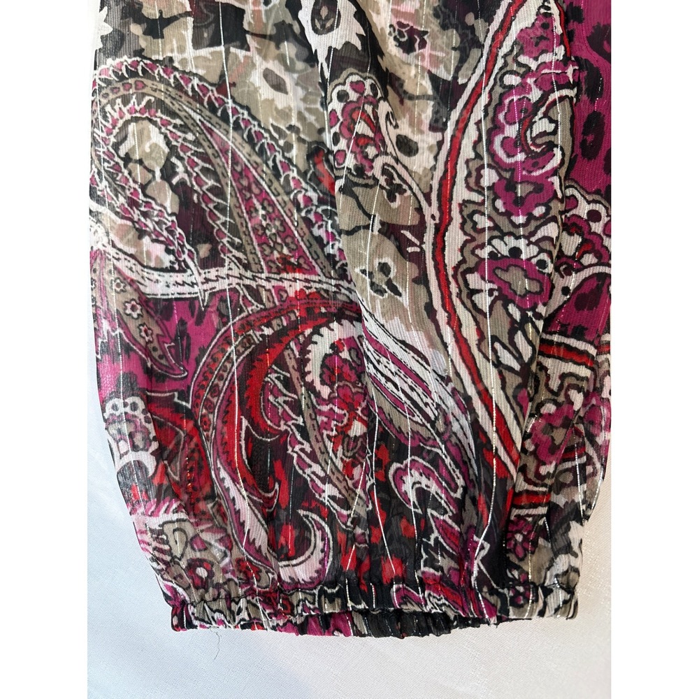 NWT CHICO'S Pink Paisley Leopard Sequin Tunic Top Sz 3/XL Metallic Maximalist - Picture 11 of 12